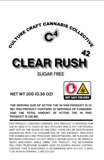 Clear Rush Sugar Free Powder (Non Flavored) 10 Pack 100MG