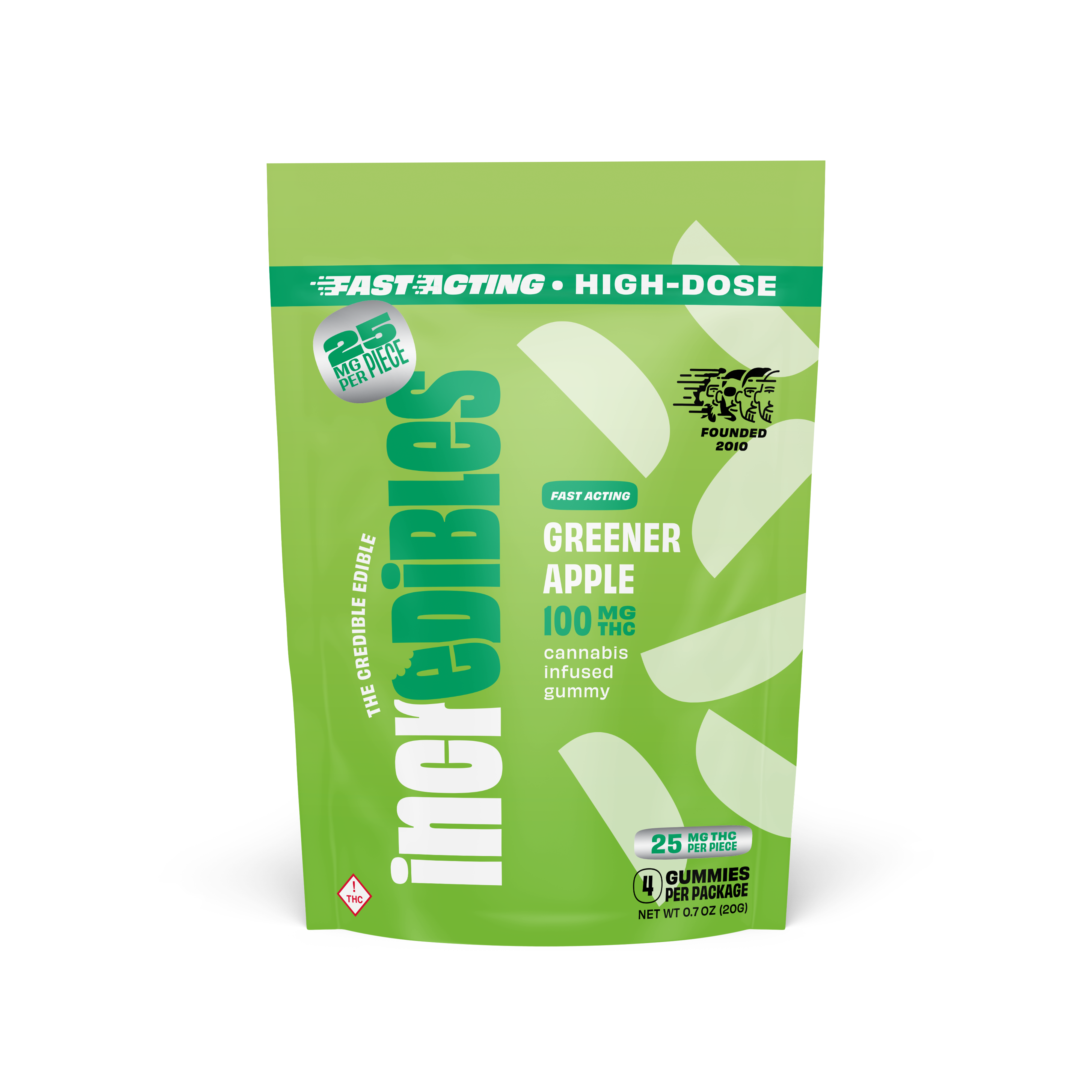 Greener Apple Fast Acting Gummy - 100 mg - 10 Pack