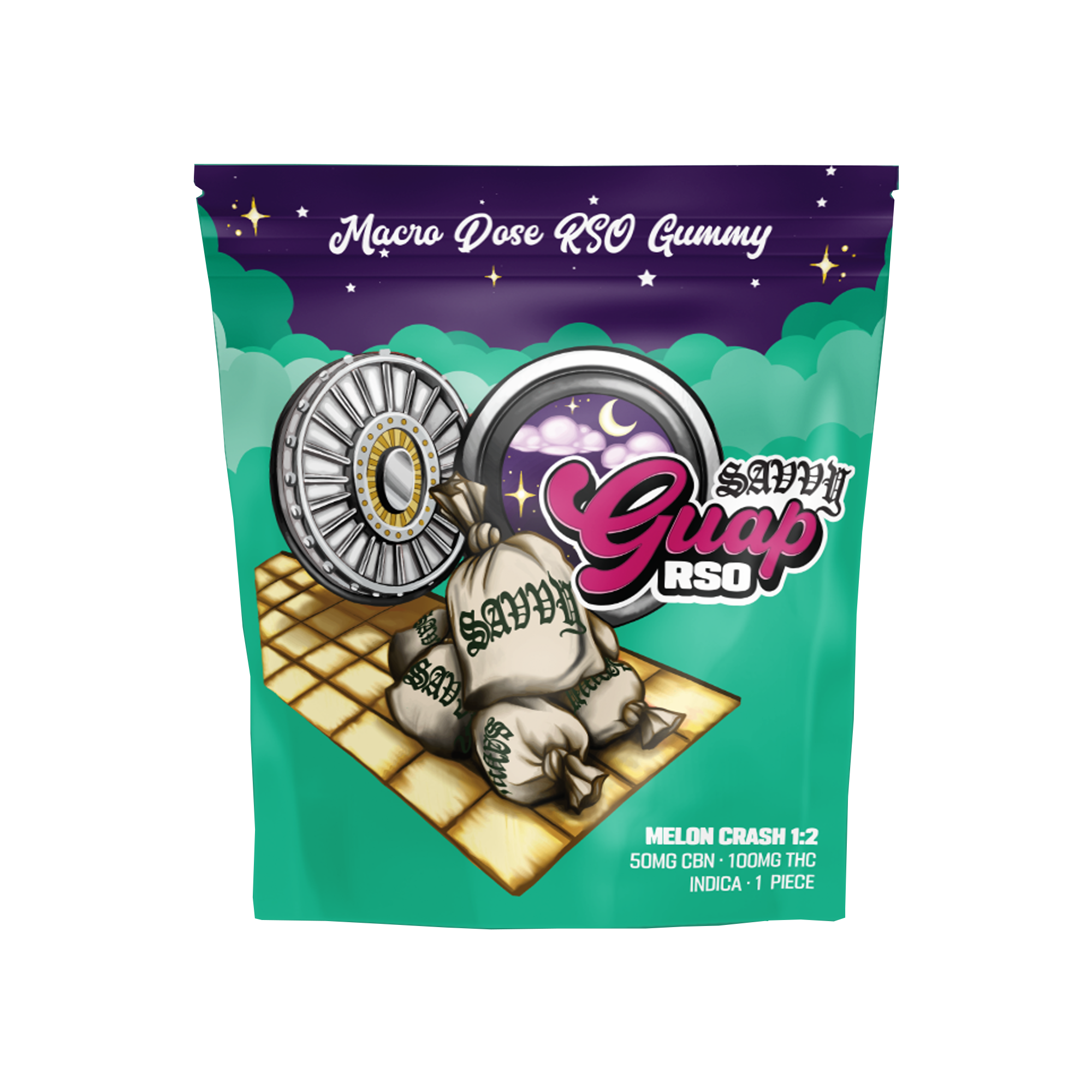 Melon Crash RSO Gummies 50MG CBN : 100MG THC