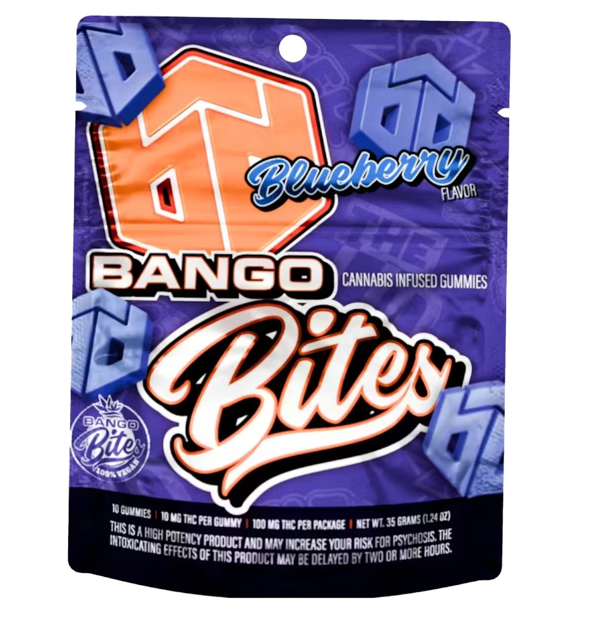 Blueberry Bites  10mg THC : 10mg CBN 10 Pack 100MG