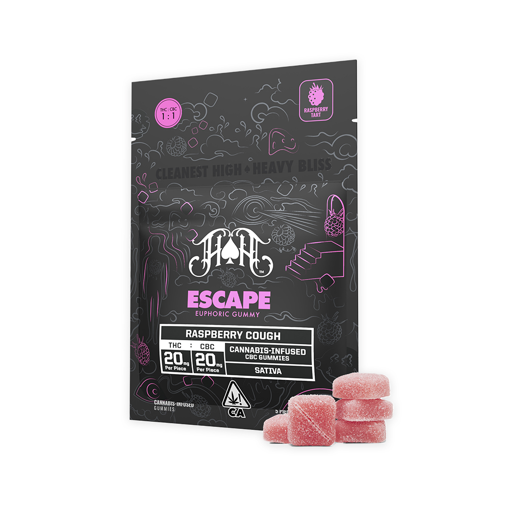 RASPBERRY COUGH ESCAPE CBC EUPHORIC GUMMIES [5 CT]