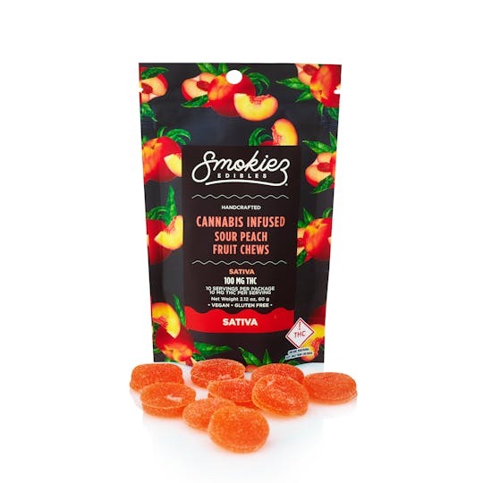 SOUR PEACH FRUIT CHEWS [10 CT]