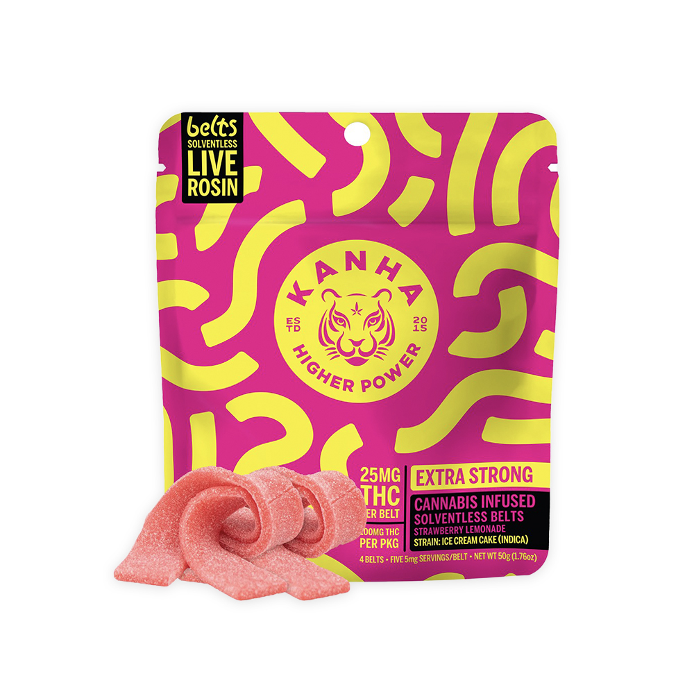 STRAWBERRY LEMONADE INDICA ROSIN GUMMY BELTS [4 CT]