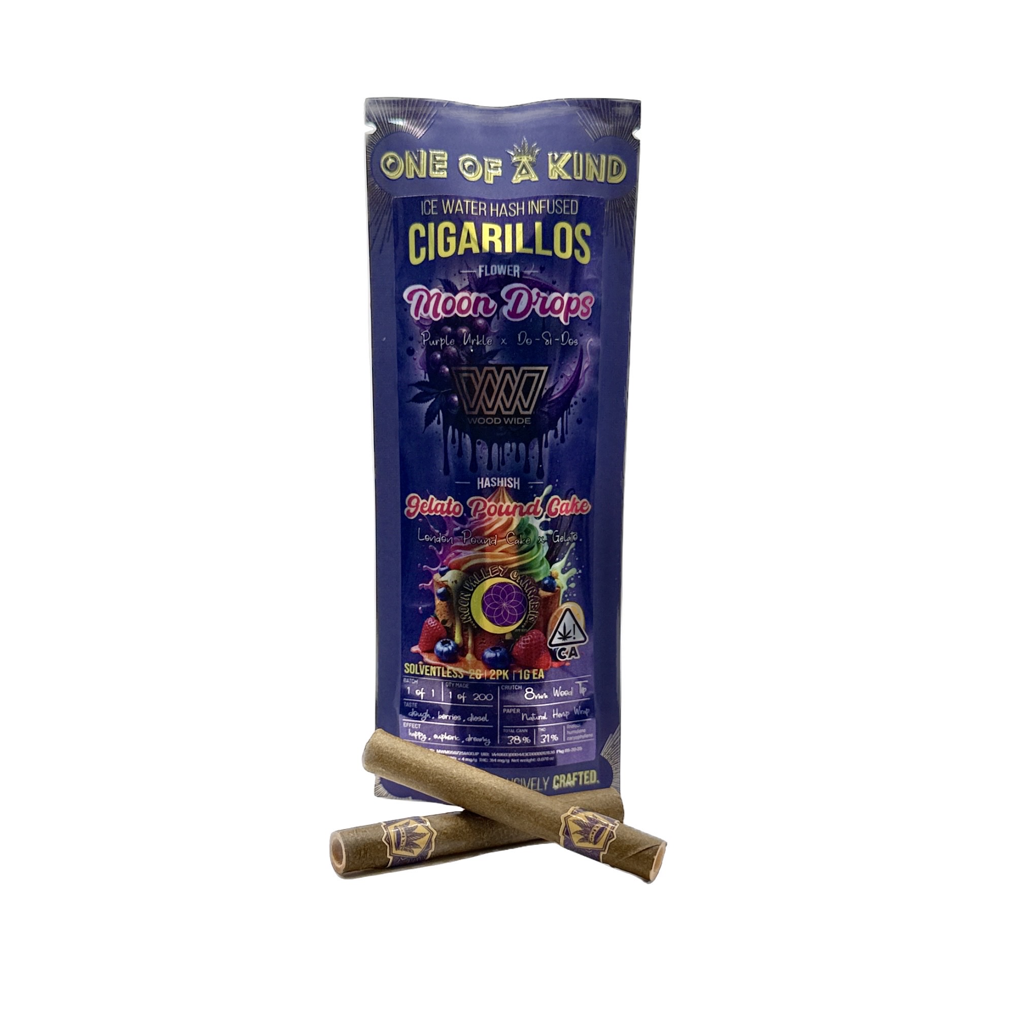 MOON DROPS X GELATO POUND CAKE INFUSED CIGARILLOS 2 PACK 2G