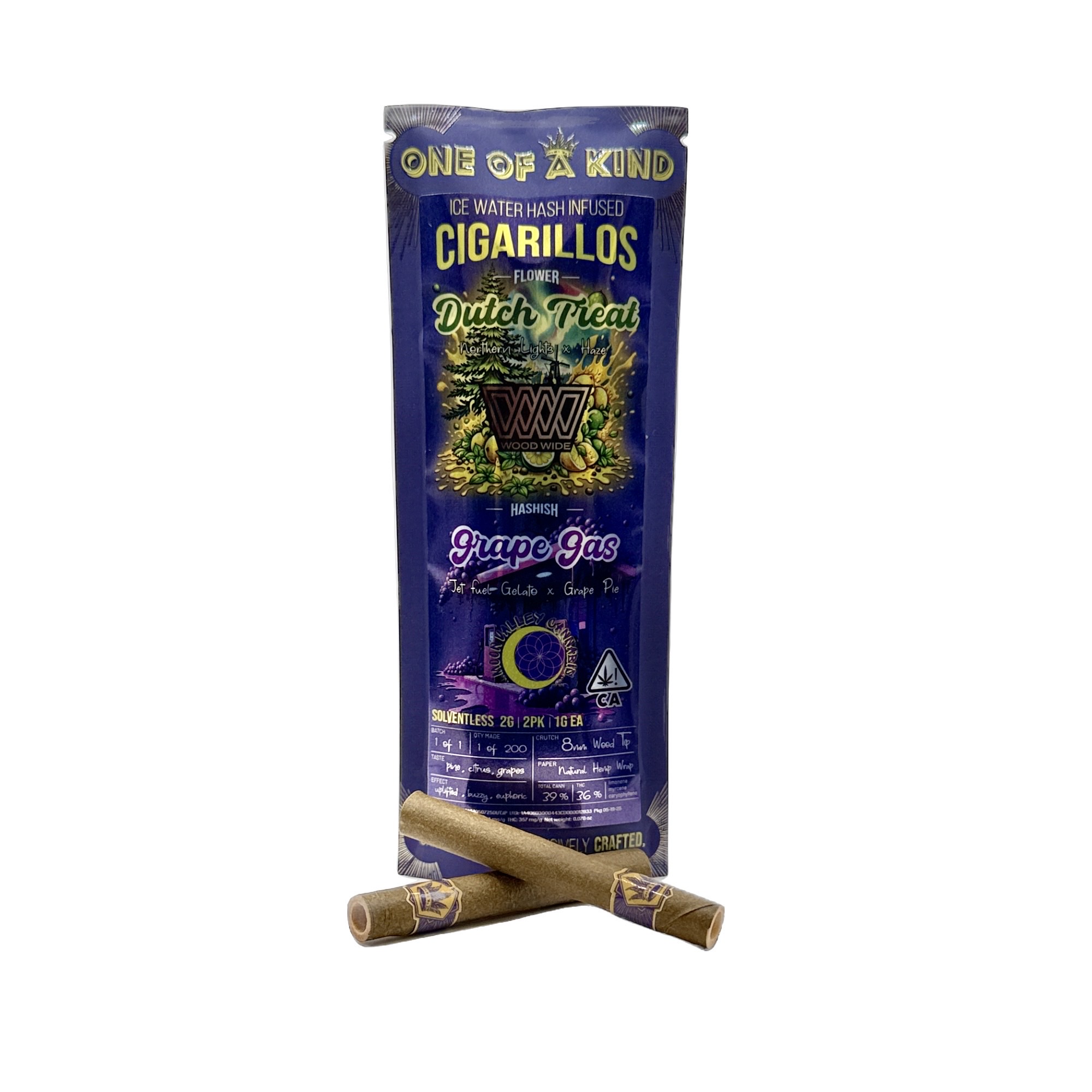 DUTCH TREAT X GRAPE GAS INFUSED CIGARILLOS 2 PACK 2G