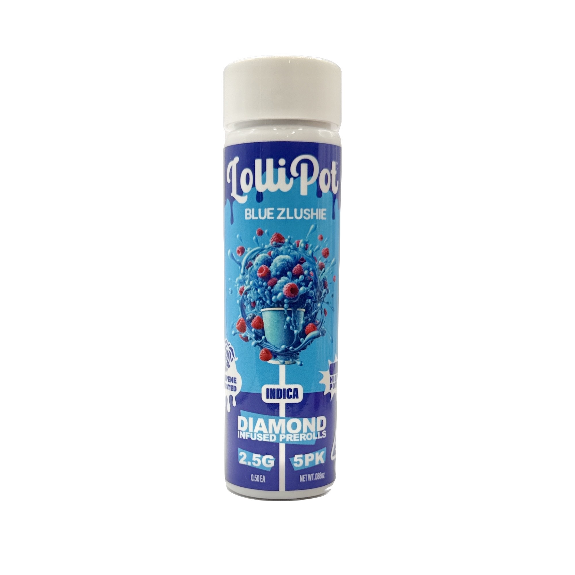 BLUE ZLUSHIE INFUSED PREROLLS 5 PACK 2.5G