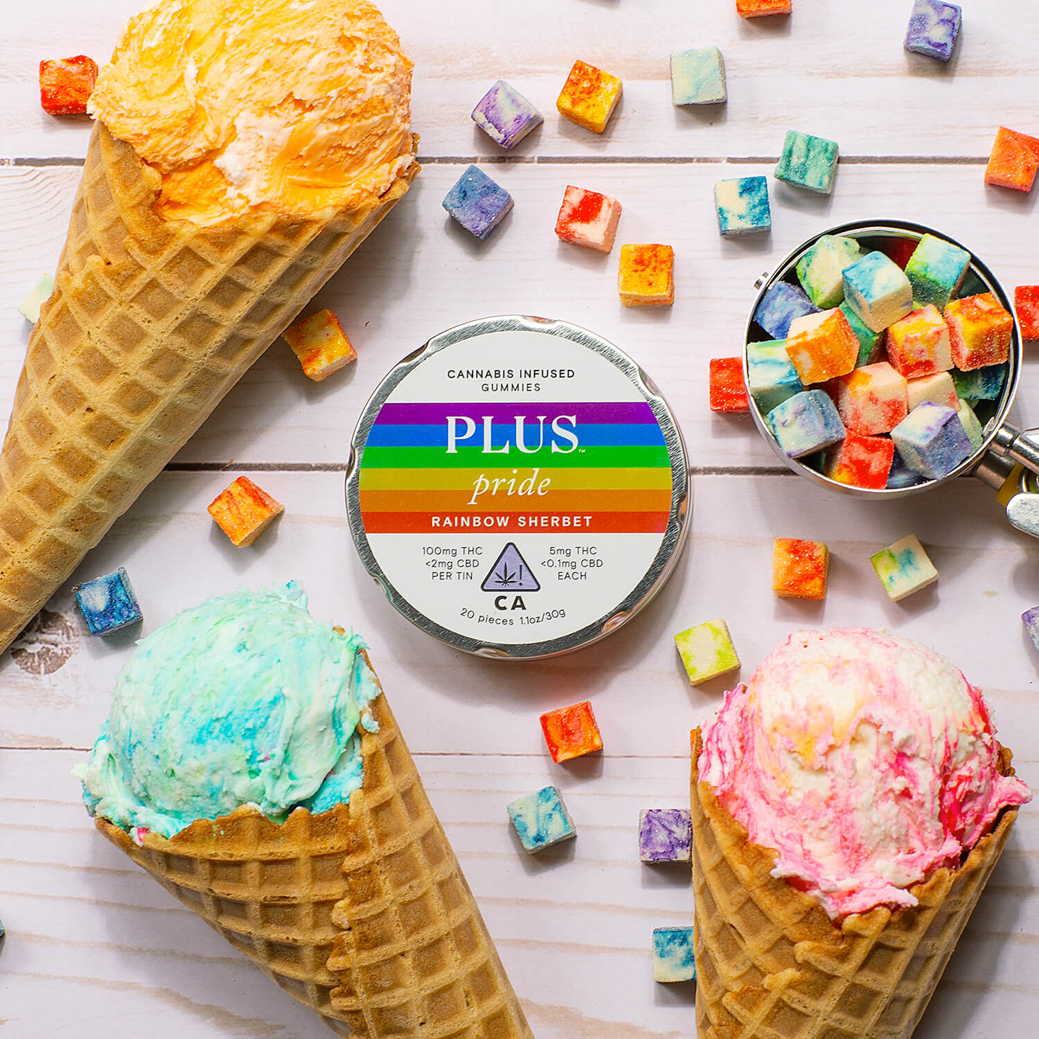 PRIDE RAINBOW SHERBET GUMMY 100MG