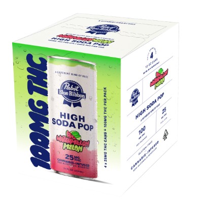 WATERMELON MELON HIGH SODA 4 PACK 100MG
