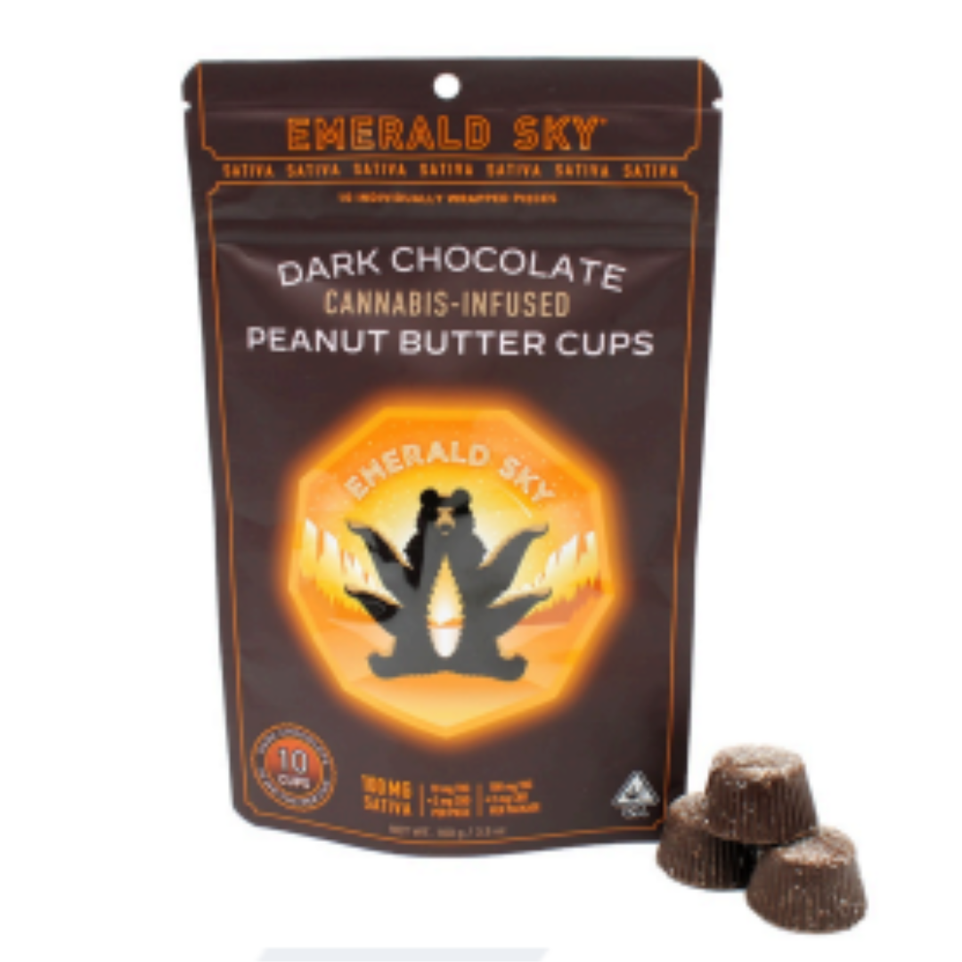 SATIVA DARK PEANUT BUTTER CUPS 100MG 10 PACK