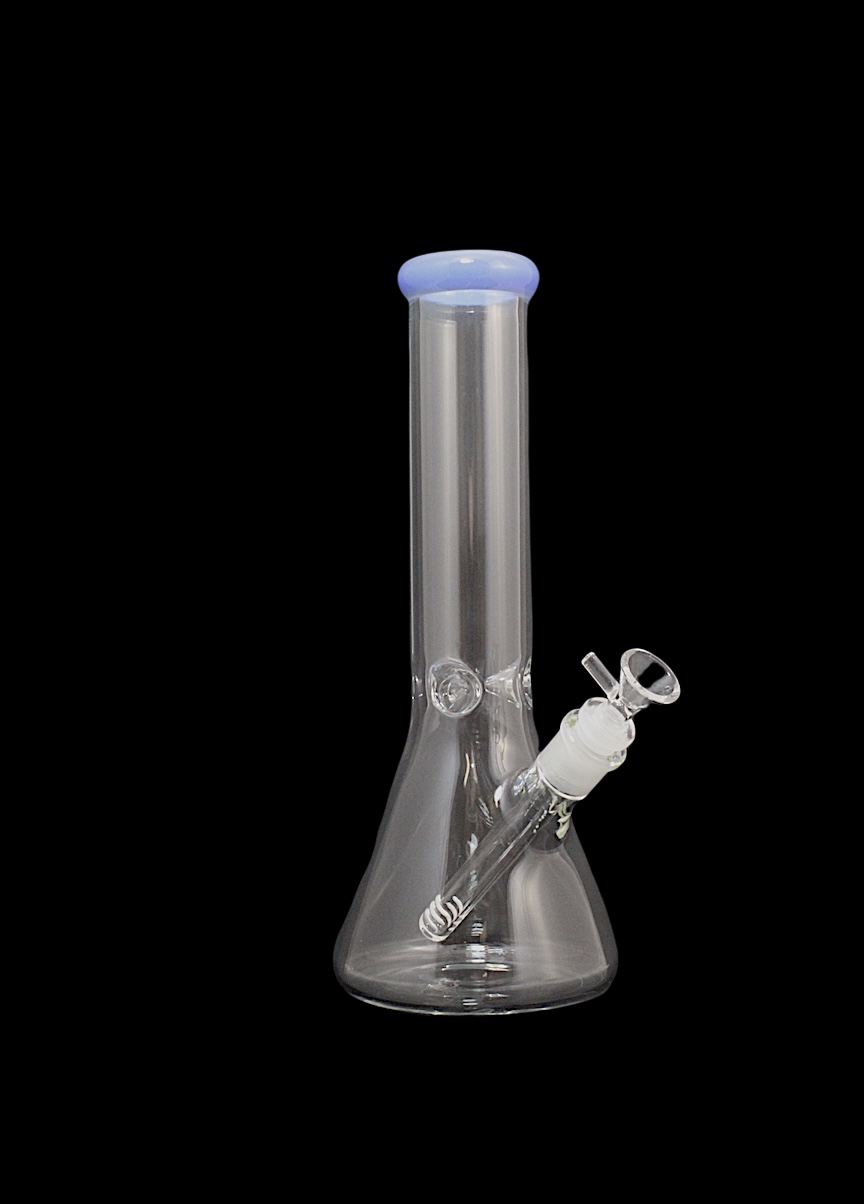 #30 MEDIUM GLASS BONG W/ COLOR MOUTHPIECE