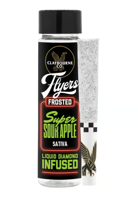 SUPER SOUR APPLE FROSTED FLYERS LIQUID DIAMOND INFUSED 2 PACK 1G