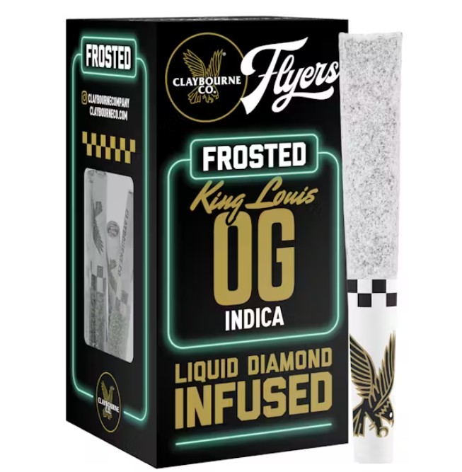 KING LOUIS OG FROSTED FLYERS LIQUID DIAMOND INFUSED PREROLLS 5 PACK 2.5G