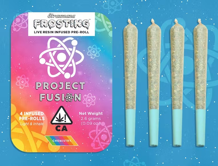 STRAWNANA FROSTING LIVE RESIN PREROLL 2.6G 4PK