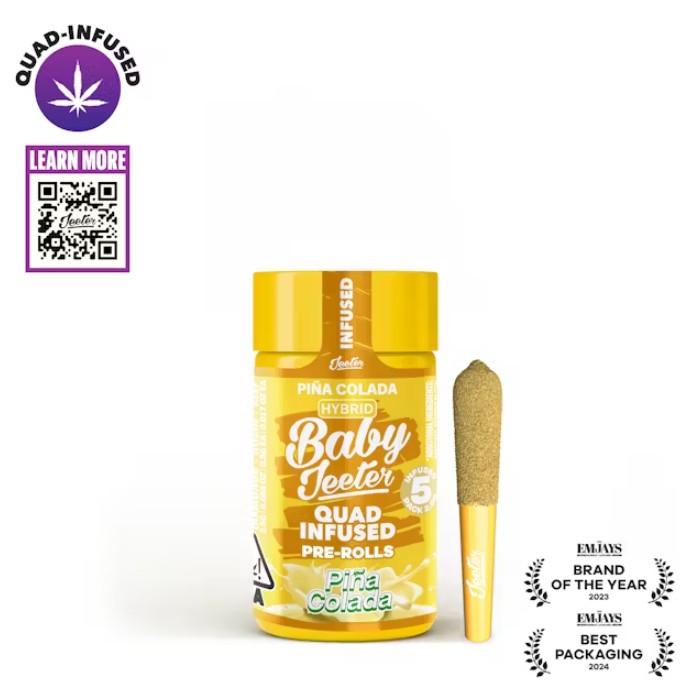 PINA COLADA BABY QUAD INFUSED PREROLLS 5 PACK 2.5G
