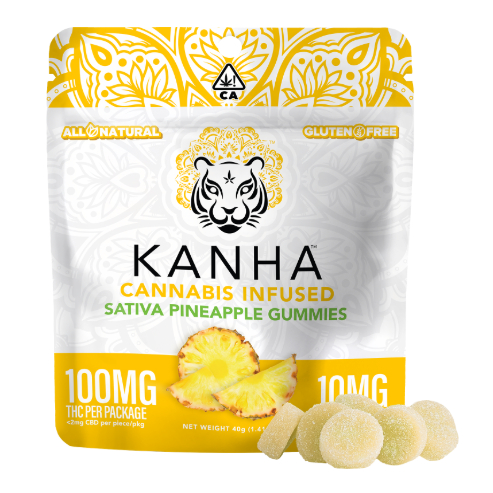 PINEAPPLE GUMMIES 10 PACK 100MG