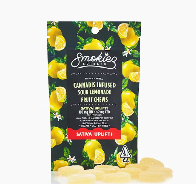 SOUR LEMONADE FRUIT CHEWS 10 PACK 100MG