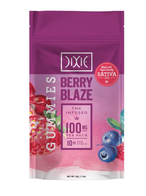 BERRY BLAZE SATIVA GUMMIES 10 PACK 100MG