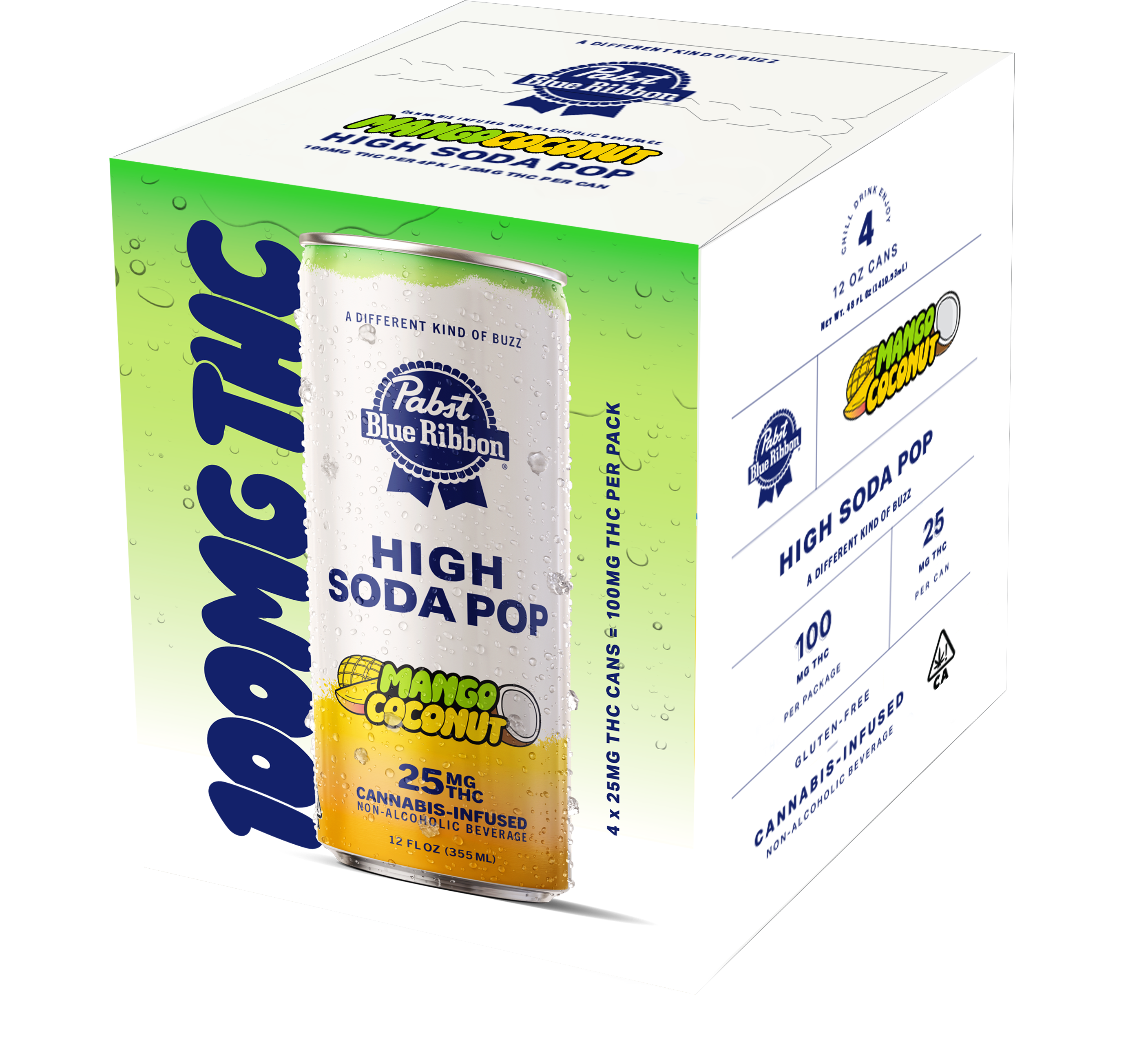 MANGO COCONUT HIGH SODA 4 PACK 100MG