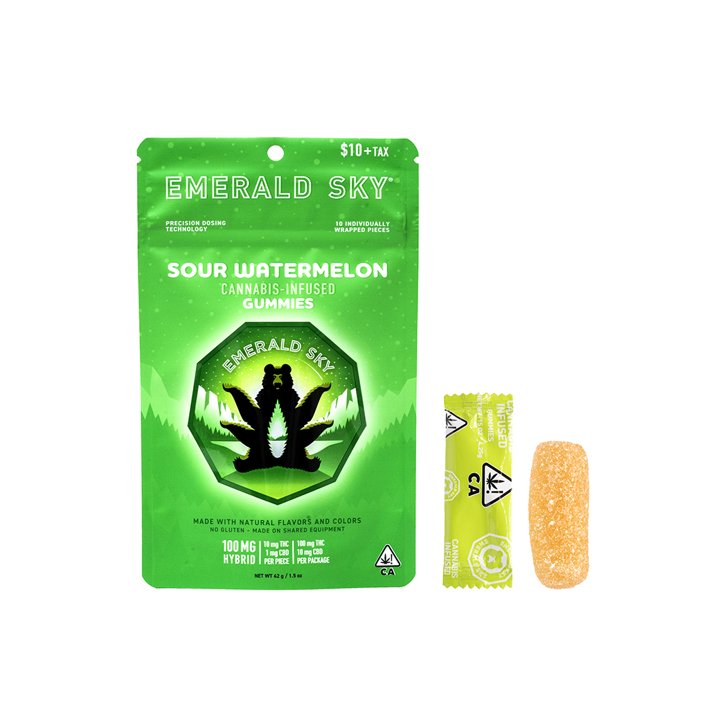 SOUR WATERMELON GUMMIES 10 PACK 100MG