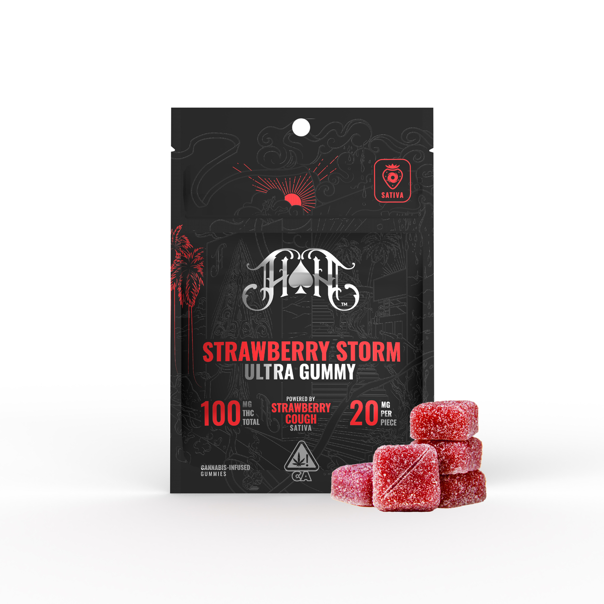 STRAWBERRY STORM GUMMIES 5/PK 100MG