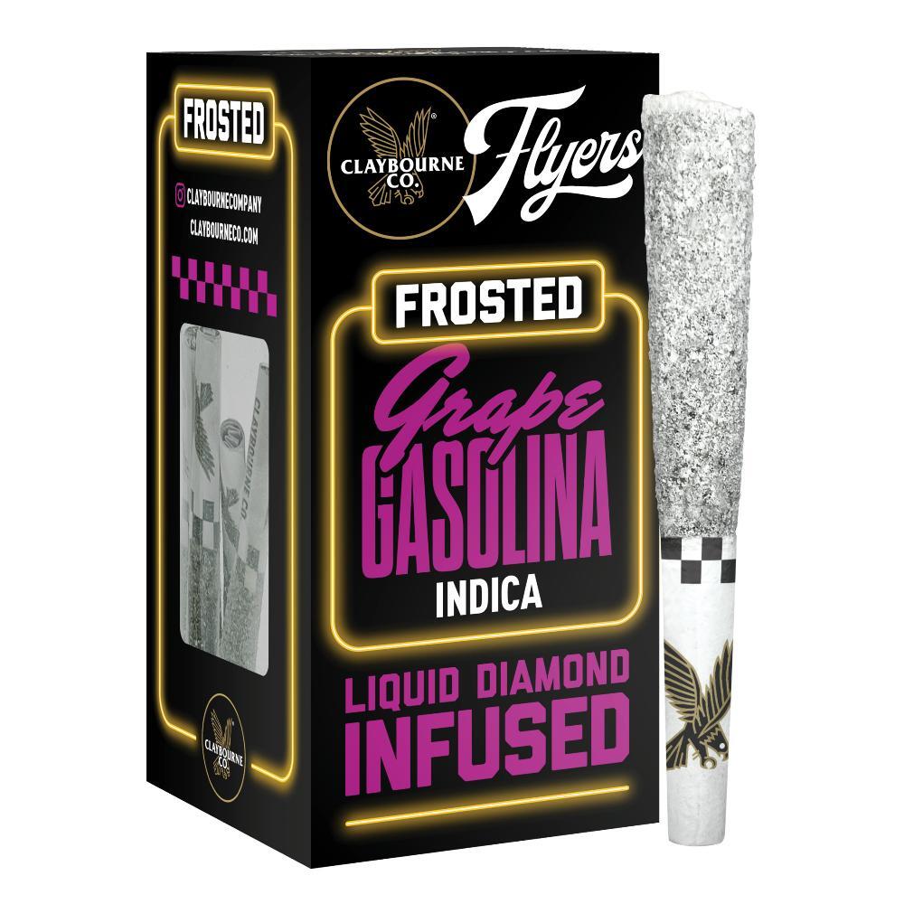 GRAPE GASOLINA FROSTED FLYERS INFUSED PREROLLS 5 PACK 2.5G