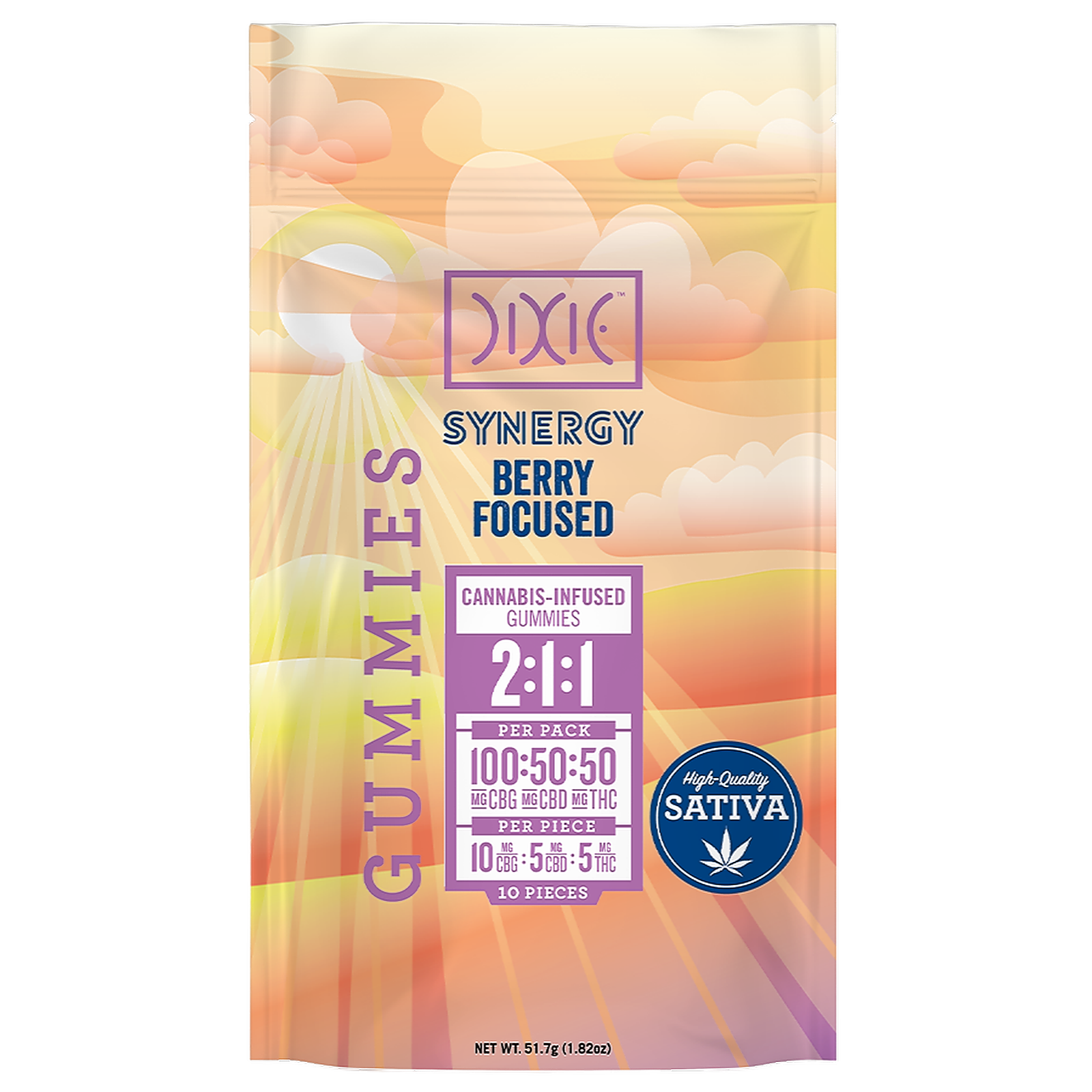 2:1:1 SYNERGY BERRY FOCUSED GUMMIES 10 PACK 50MG