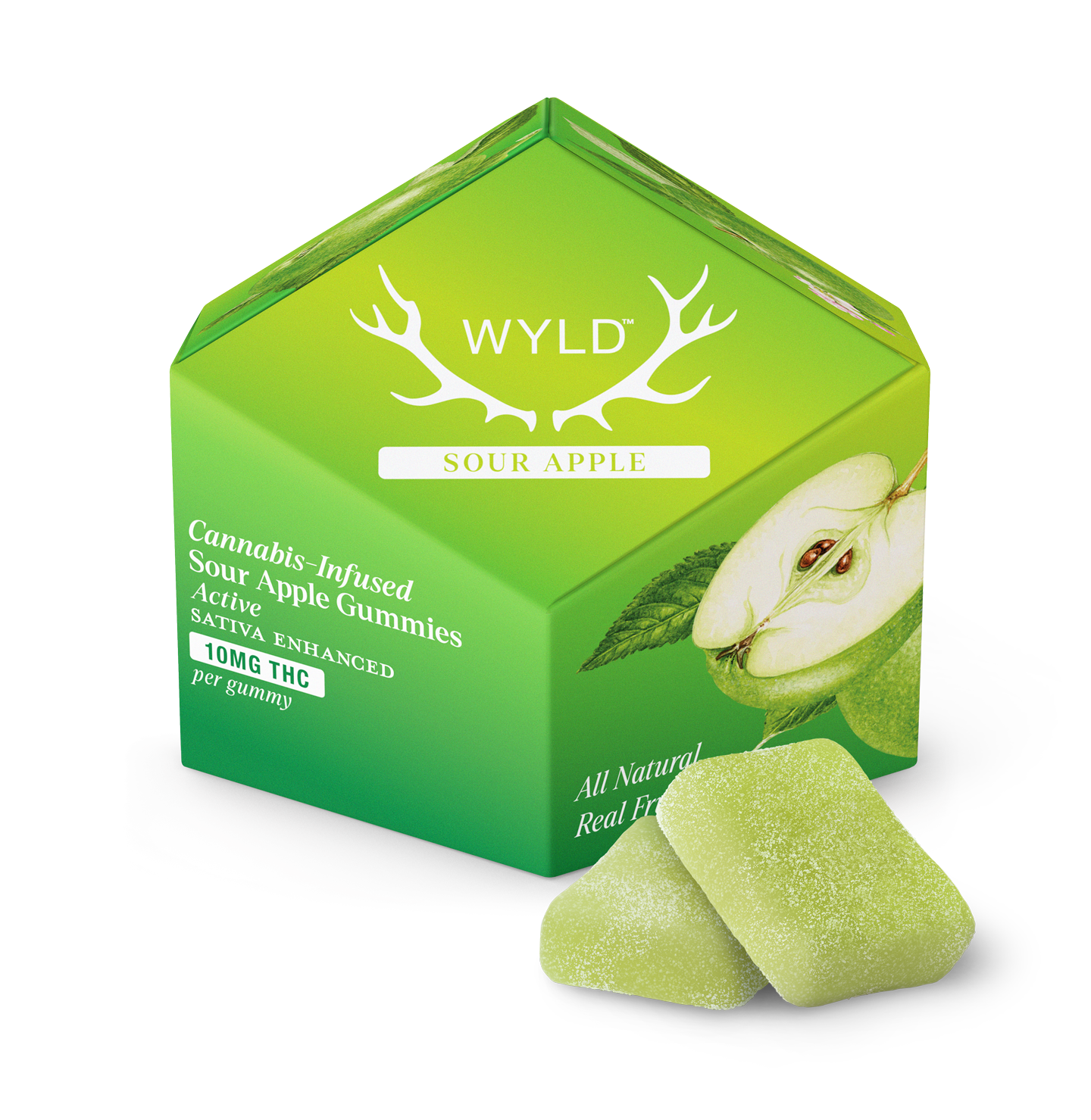 SOUR APPLE GUMMIES 10 PACK 100MG