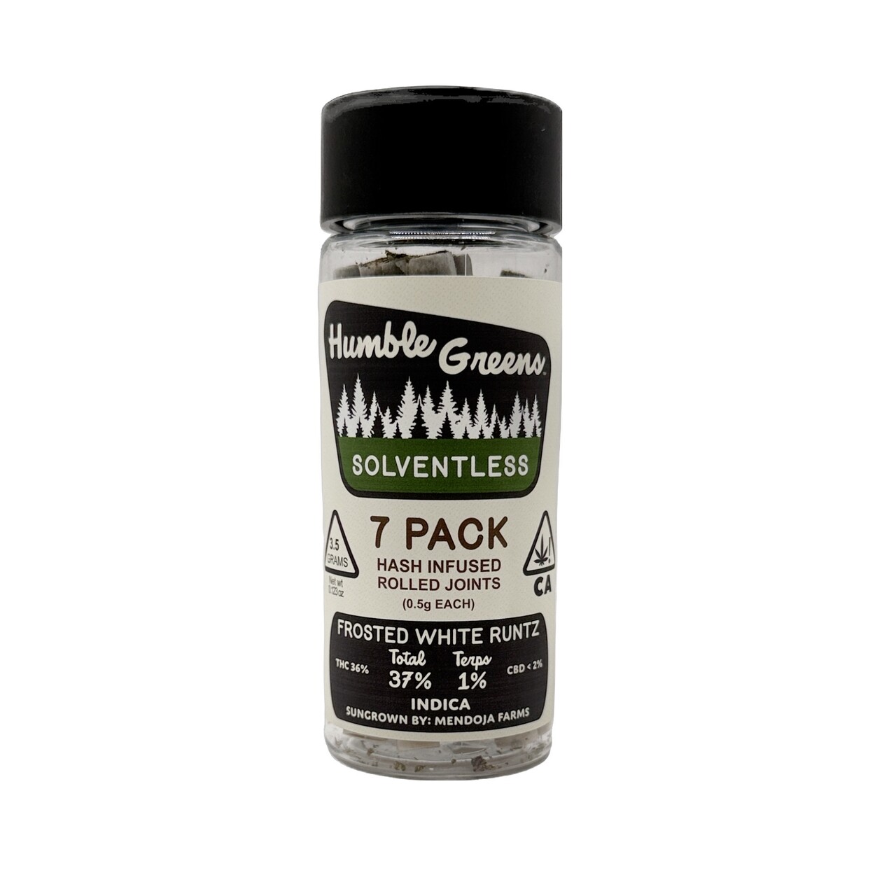 FROSTED WHITE RUNTZ HASH INFUSED PREROLLS 7 PACK 3.5G