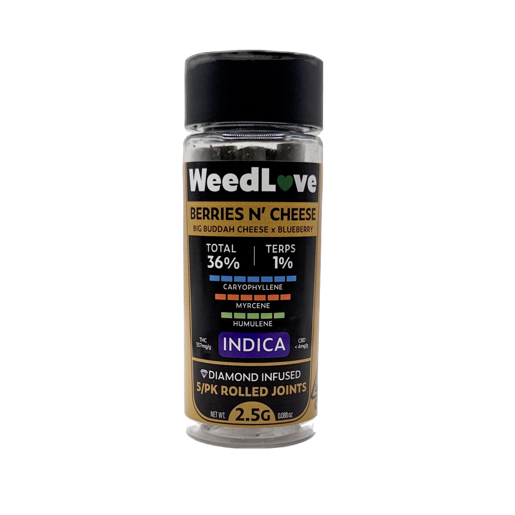 BERRIES N' CHEESE INFUSED PREROLLS 5 PACK 2.5G