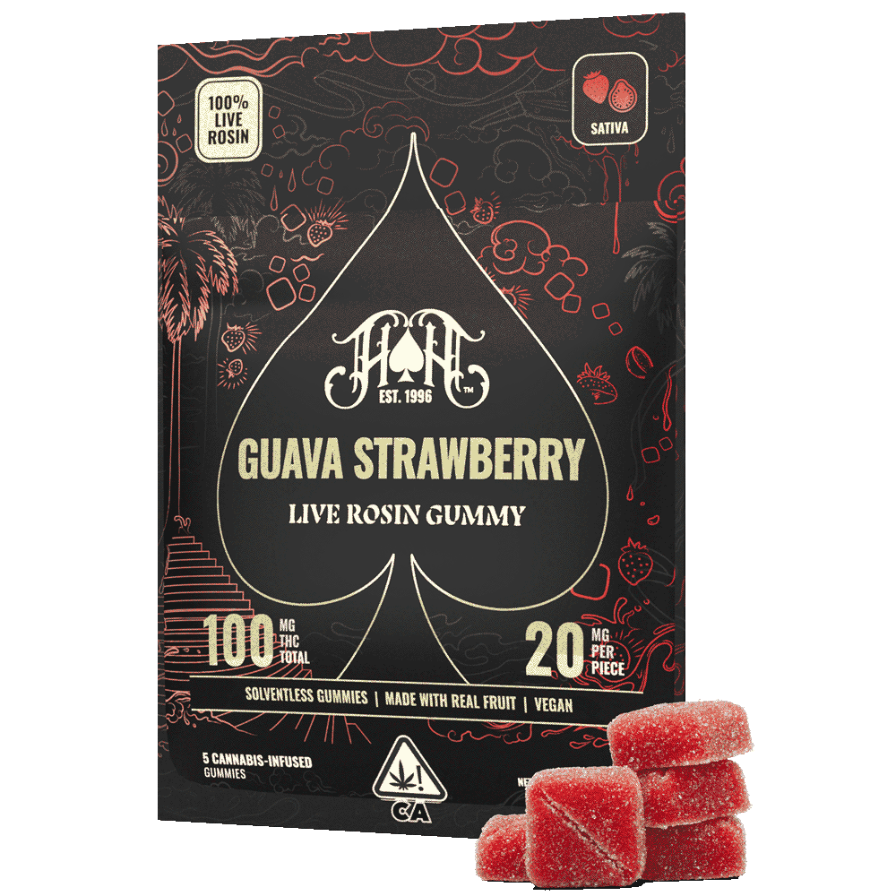 GUAVA STRAWBERRY LIVE ROSIN GUMMY 5 PACK 100MG