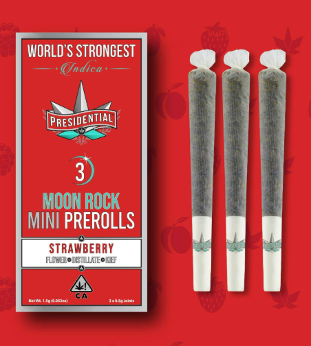 STRAWBERRY MINI MOON ROCK INFUSED PREROLLS 3 PACK 1.5G