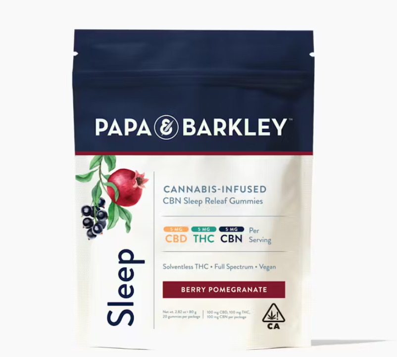 CBN SLEEP RELEAF GUMMIES 1:1:1 CBD:THC:CBN BERRY POMEGRANATE 20/PK 100MG