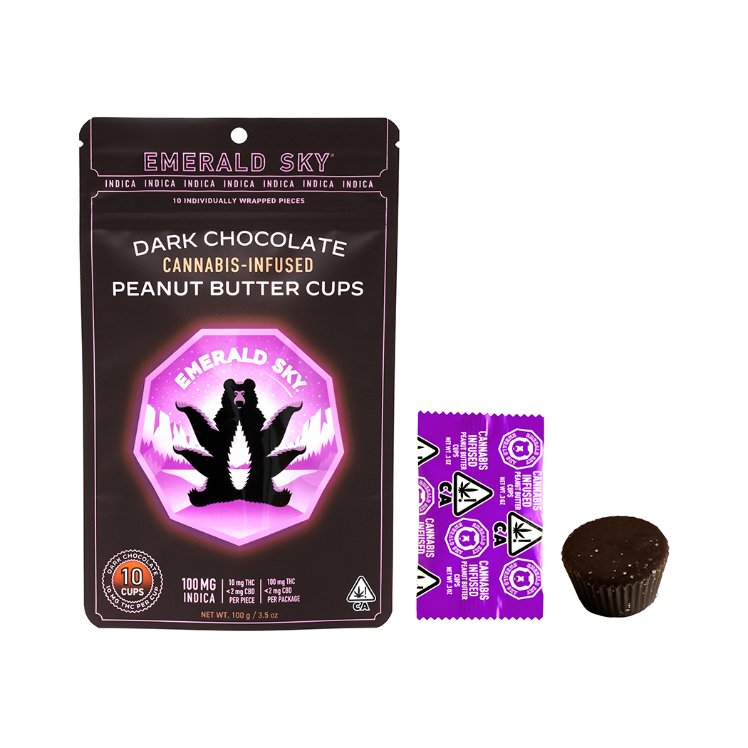 INDICA DARK PEANUT BUTTER CUPS 10 PACK 100MG