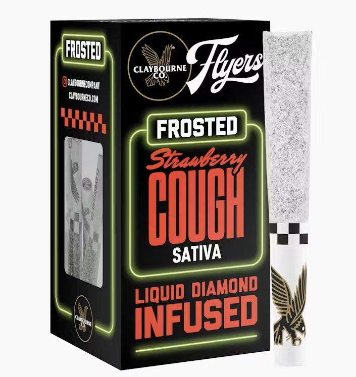 STRAWBERRY COUGH FROSTED FLYERS LIQUID DIAMOND INFUSED PREROLLS 5 PACK 2.5G