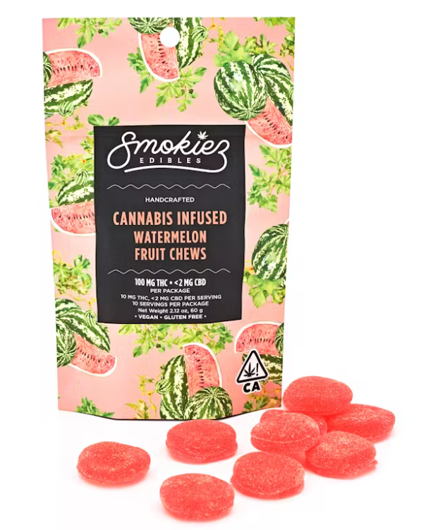 WATERMELON FRUIT CHEWS 10 PACK 100MG