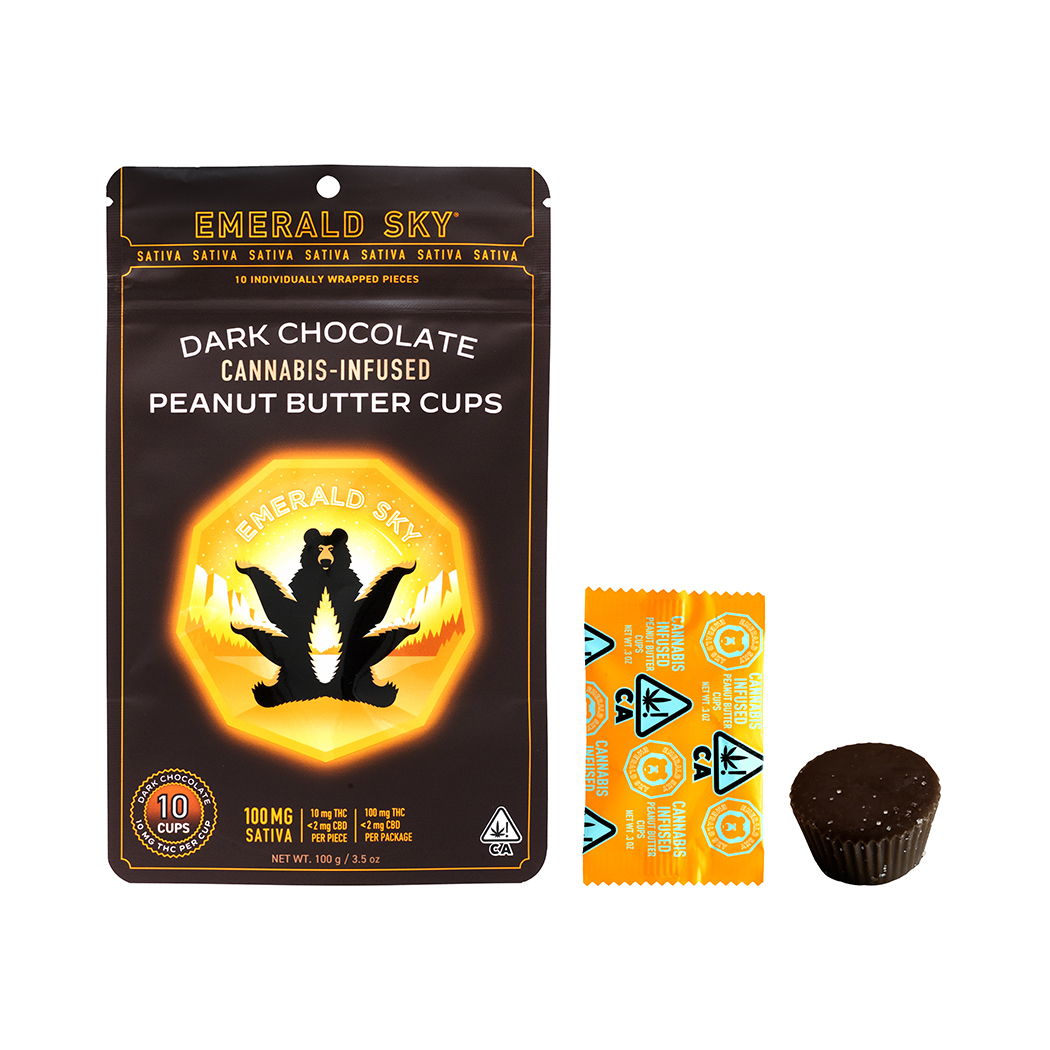 SATIVA DARK PEANUT BUTTER CUPS 100MG 10 PACK