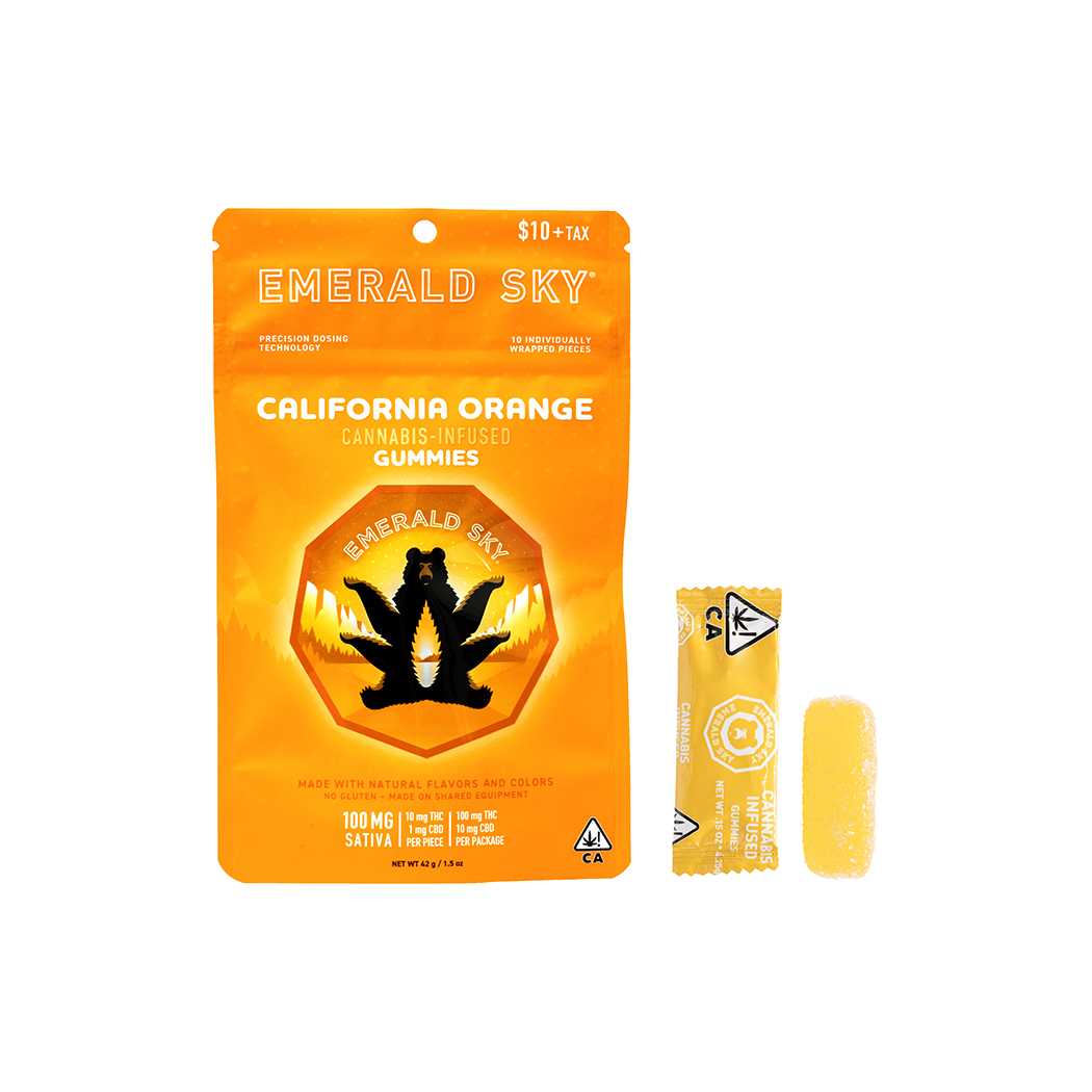 CALIFORNIA ORANGE GUMMIES 100MG 10 PACK