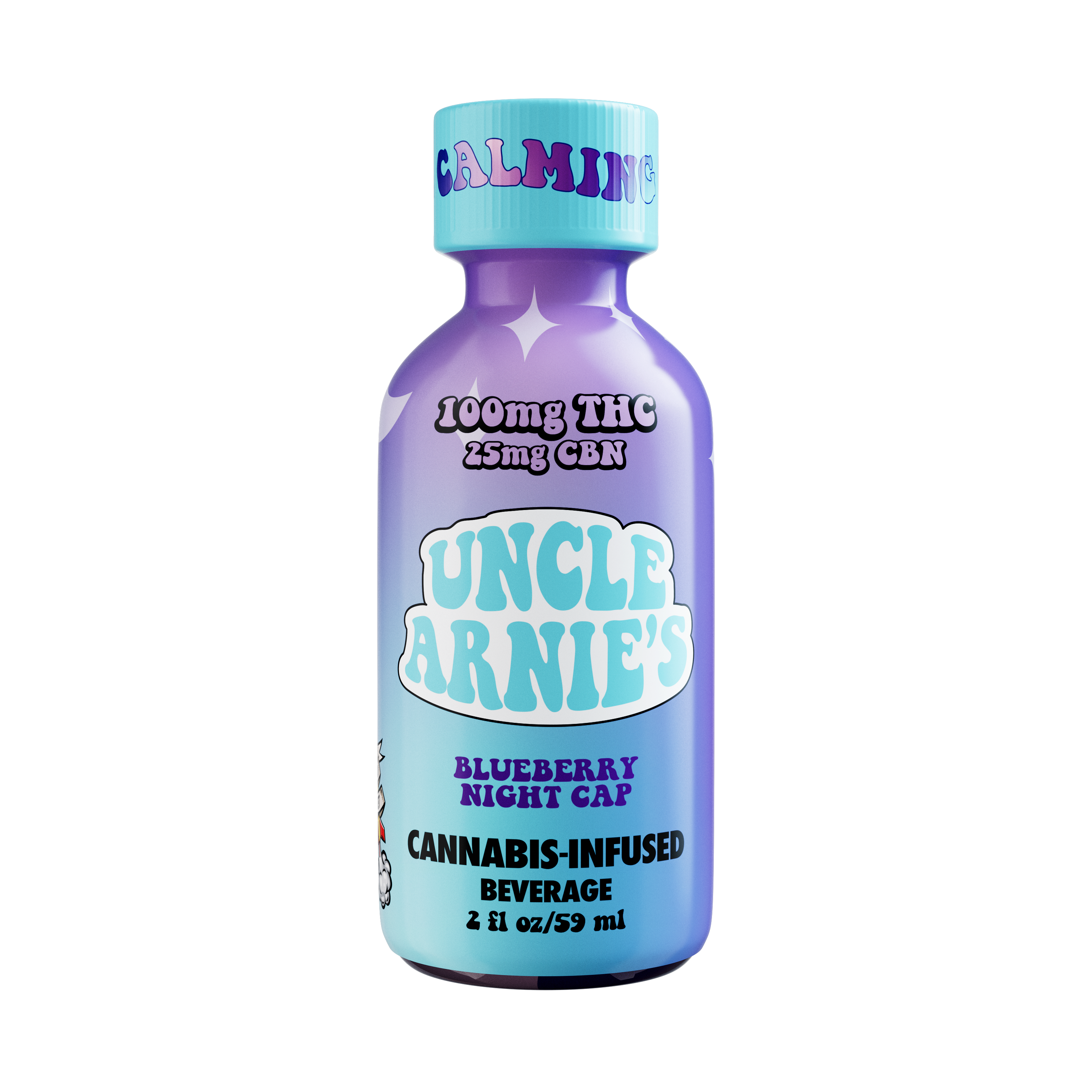 UNCLE ARNIE'S BEVERAGE 2OZ BLUEBERRY NIGHT CAP 4:1 THC/CBN 100MG