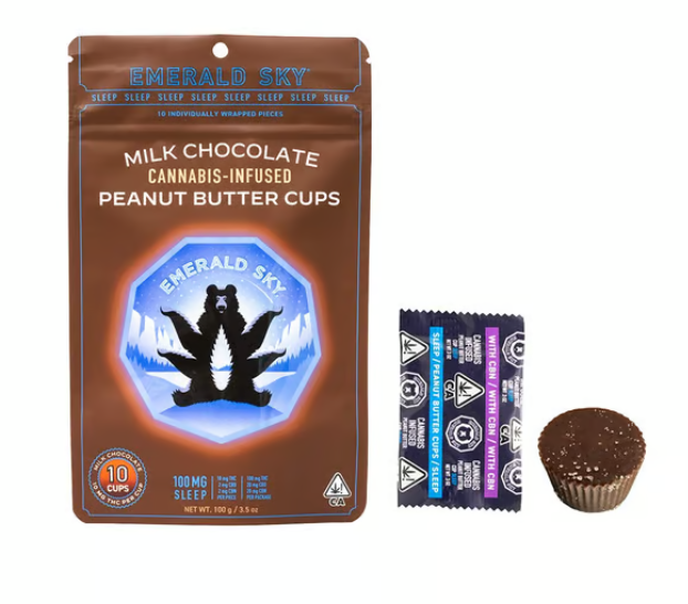 CBN MILK CHOCOLATE PEANUT BUTTER CUPS SLEEP 10 PACK 100MG