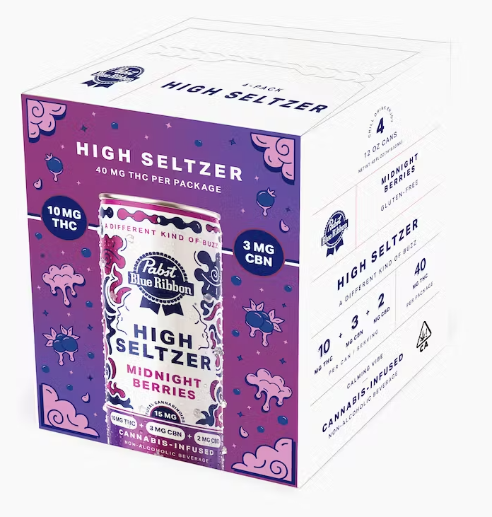 MIDNIGHT BERRIES 10:3:2 THC:CBD:CBN HIGH SELTZER 4 PACK 15MG