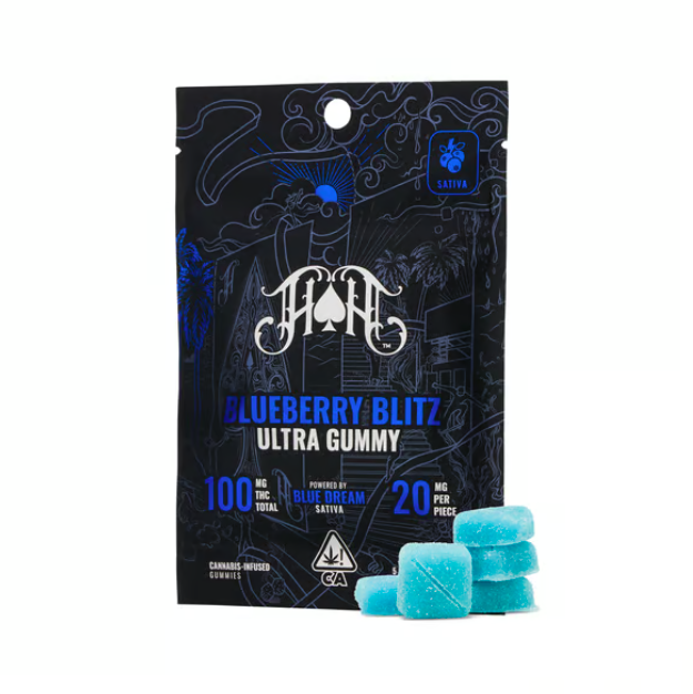 BLUEBERRY BLITZ GUMMIES 5 PACK 100MG