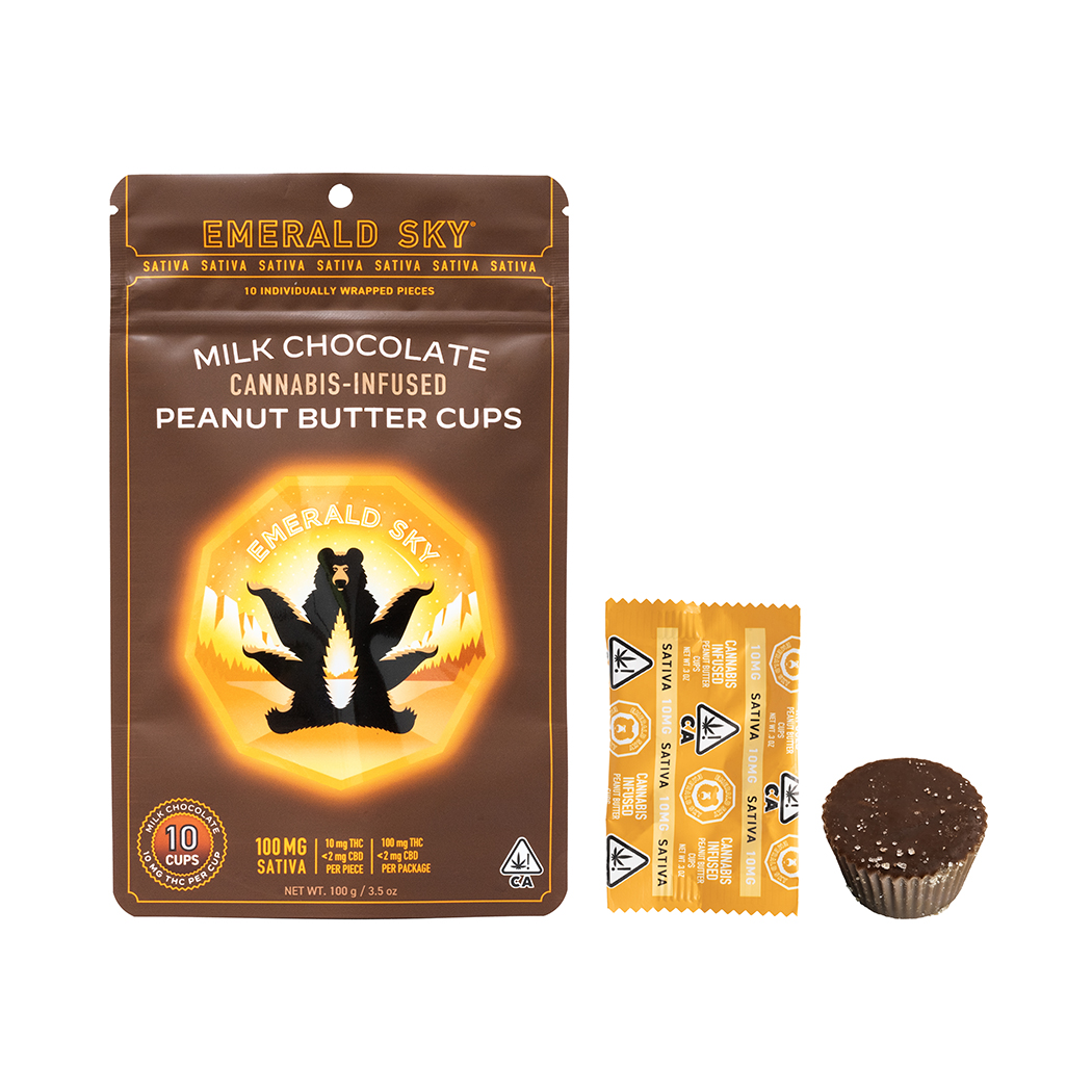 SATIVA MILK PEANUT BUTTER CUPS 10 PACK 100MG