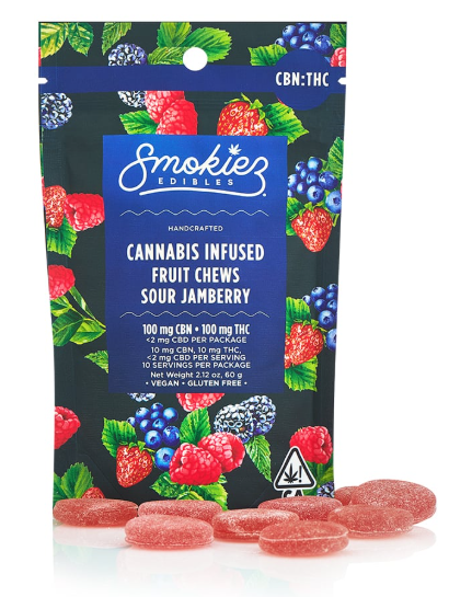 1:1 SOUR JAMBERRY CBN GUMMIES 10 PACK 100MG
