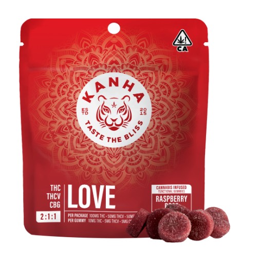 2:1:1 RASPBERRY ROSE LOVE THCV:CBG GUMMIES 10 PACK 100MG