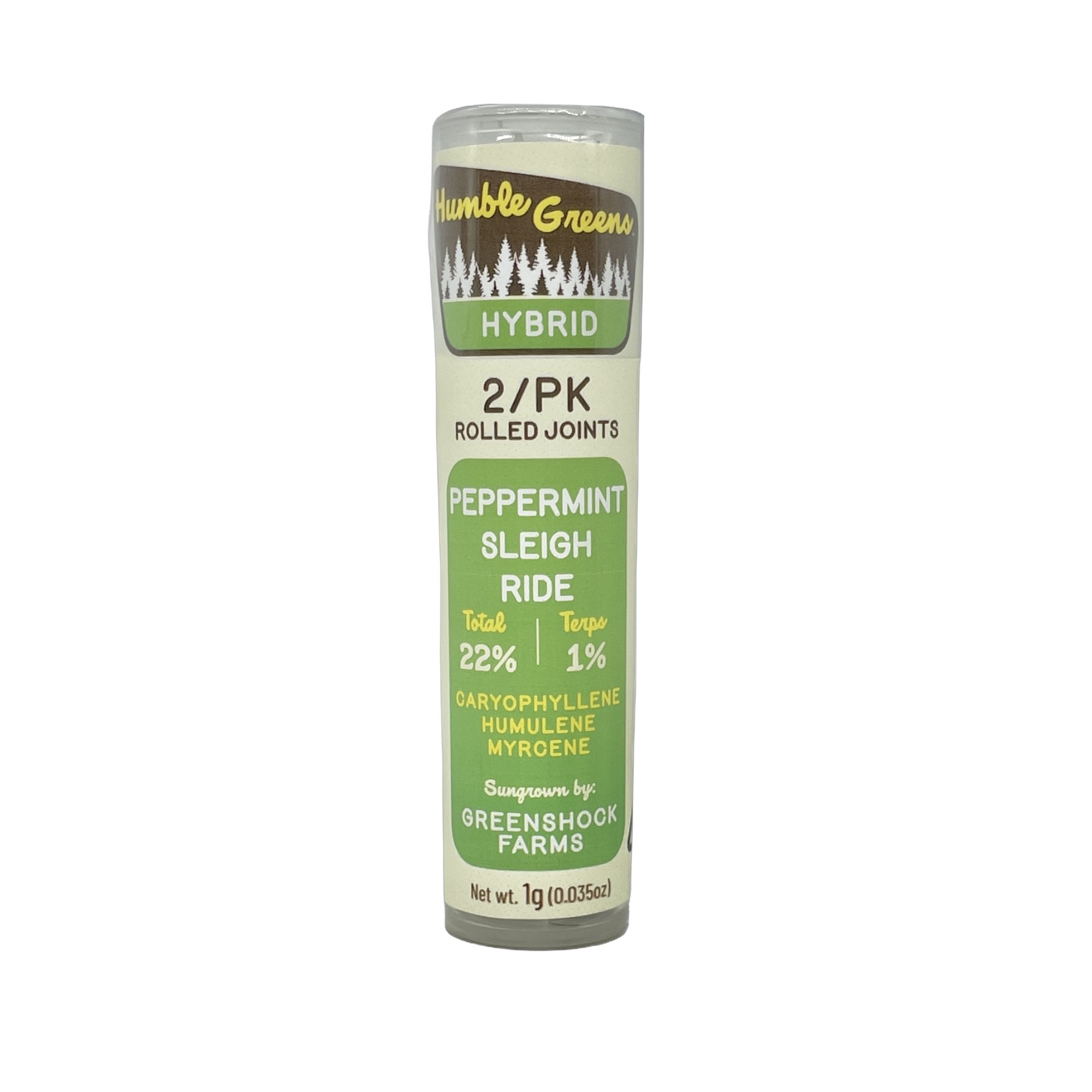 PEPPERMINT SLEIGH RIDE PREROLLS 1G 2/PK
