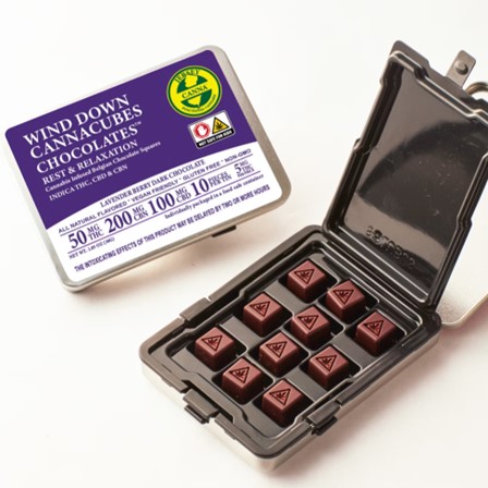BELGIAN DARK CHOCOLATE | WIND DOWN CANNACUBES | 10 PACK | 50 MG