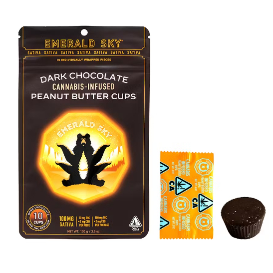 Emerald Sky — DARK CHOCOLATE SATIVA PEANUT BUTTER CUPS