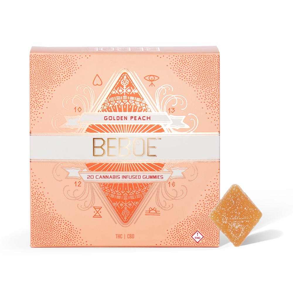 Golden Peach 2:1 Gummy - 200mg CBD/100mg THC - 20 Pack