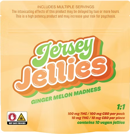 Ginger Melon Madness DayTime NSF 1:1 THC:CBD - 100 mg - 10 Pack