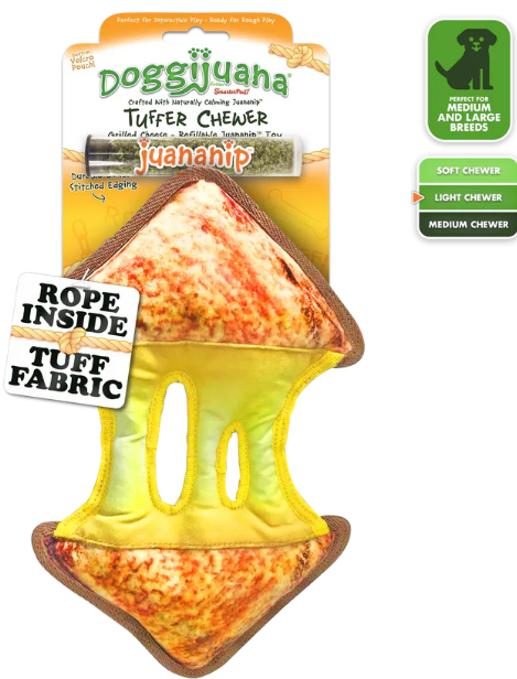 Tuffer Chewer Grilled Cheese Dog Toy